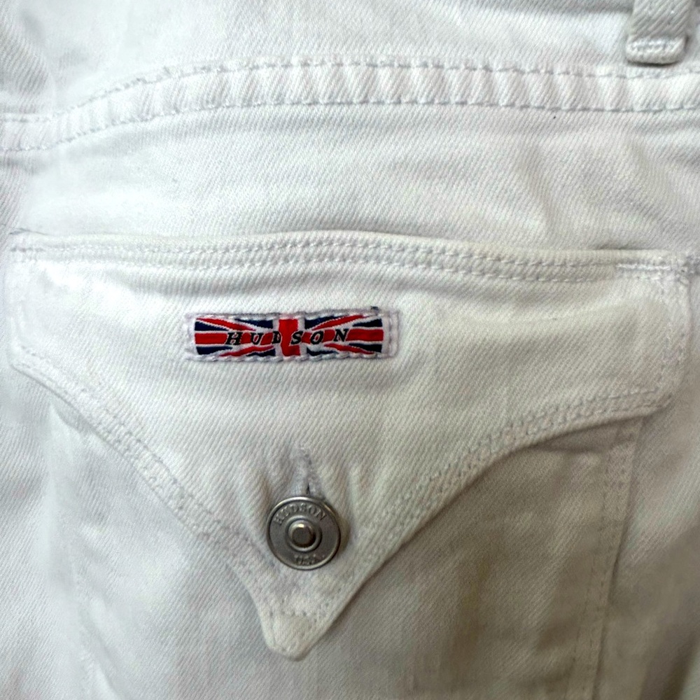 Hudson Jeans Croxley White Mid-Thigh Denim Shorts Size 29 - Picture 5 of 6